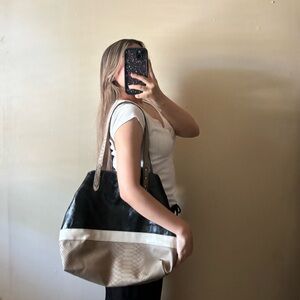 Black Tan George Tote Bag